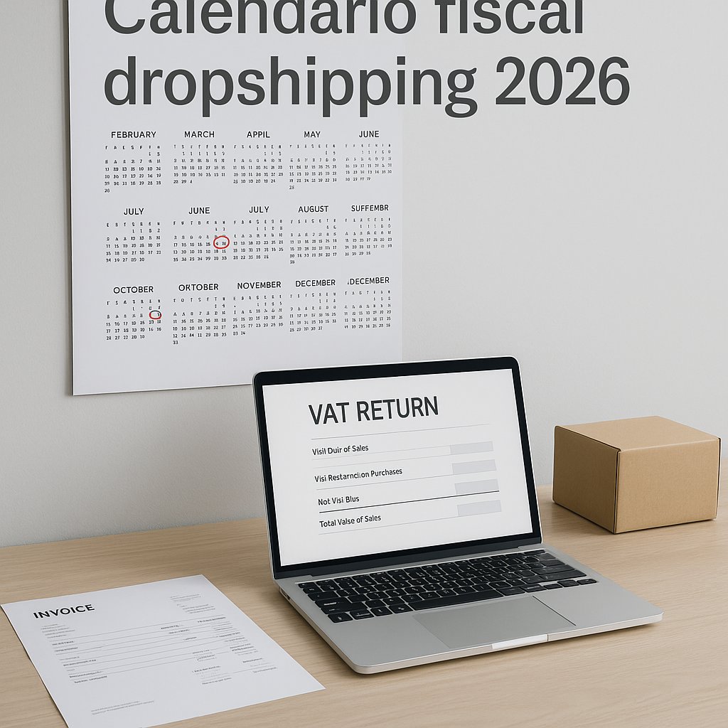 Calendario fiscal 2026 para dropshipping: obligaciones de IVA y facturación según tu modelo (IOSS, UE, fuera UE, marketplace)