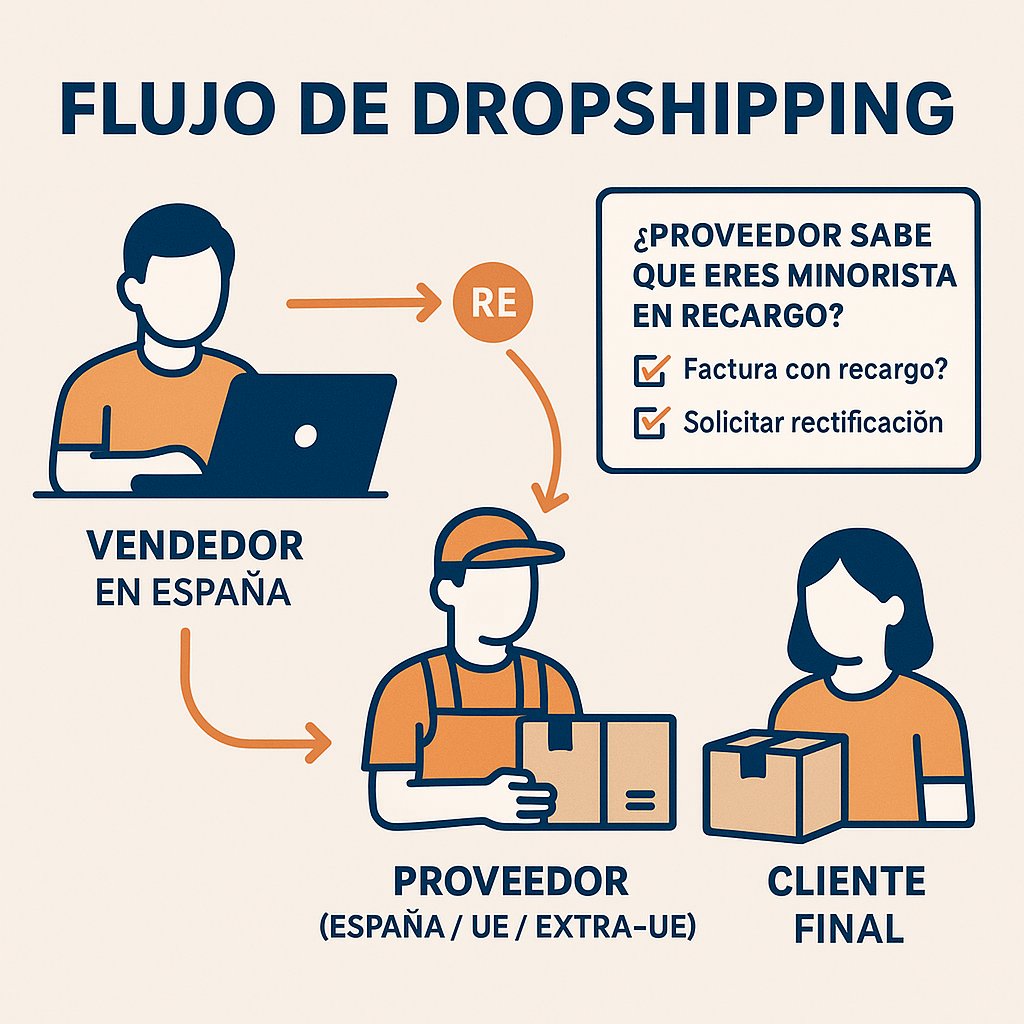 Recargo de equivalencia y dropshipping en España: cuándo te afecta, cómo evitar facturas erróneas y qué hacer si te lo cobran