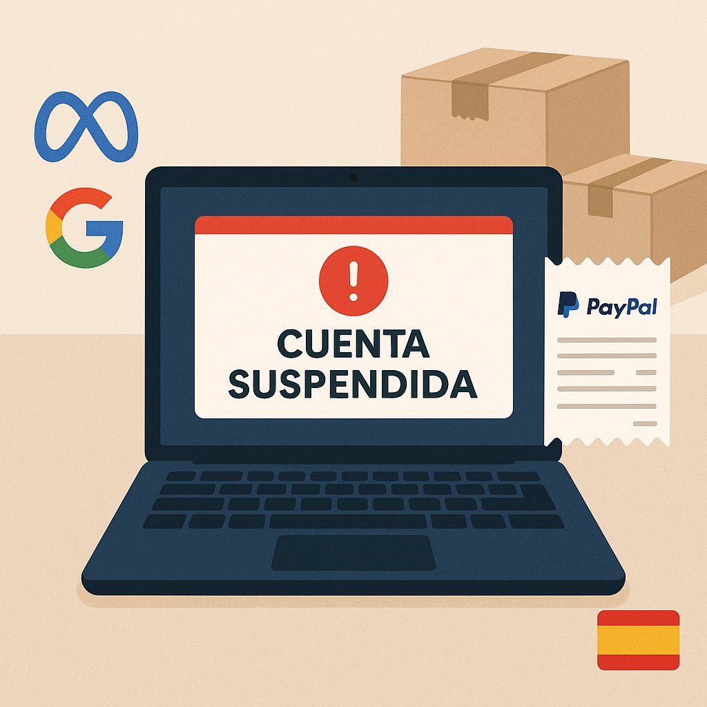 Por qué te suspenden las cuentas de anuncios y pagos en dropshipping (y cómo recuperarlas sin perder la tienda)